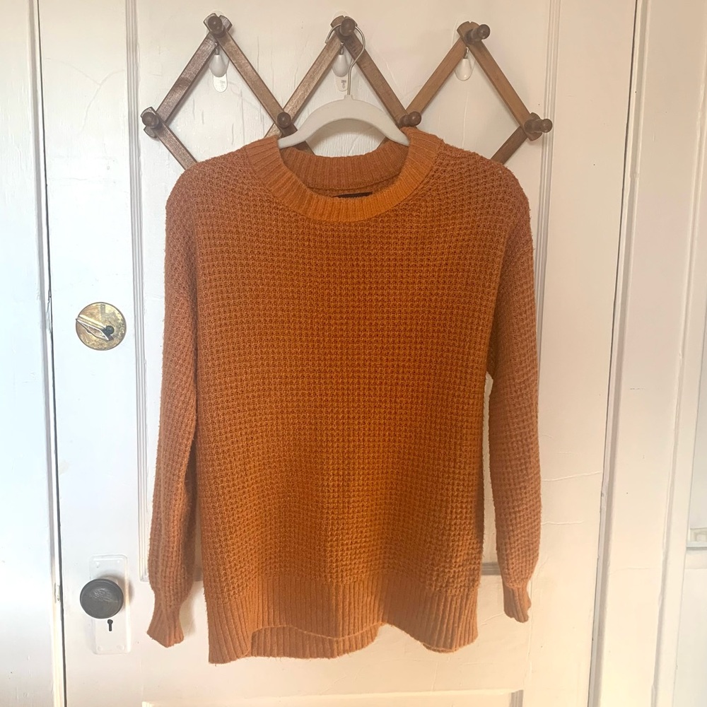 Cloud-spun waffle knit sweater